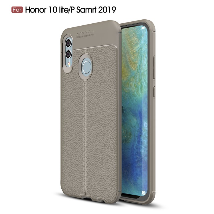 Litchi Texture Soft TPU Mobile Shell for Huawei P Smart (2019) / Honor 10 Lite - Grey