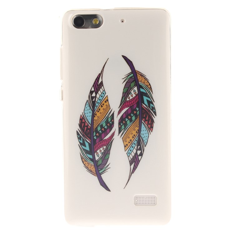 IMD Soft TPU Gel Phone Case for Huawei Honor 4C - Colorized Feathers-1