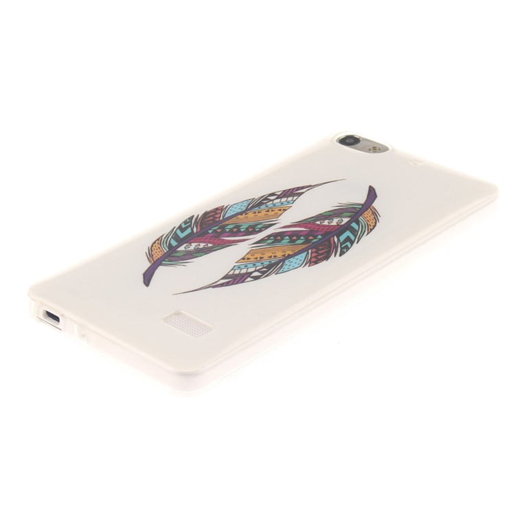 IMD Soft TPU Gel Phone Case for Huawei Honor 4C - Colorized Feathers-3