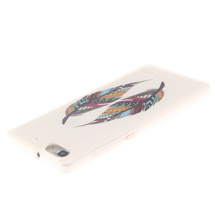 IMD Soft TPU Gel Phone Case for Huawei Honor 4C - Colorized Feathers-4