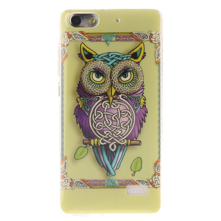 IMD Soft TPU Gel Phone Shell Cover for Huawei Honor 4C - Adorable Owl-1