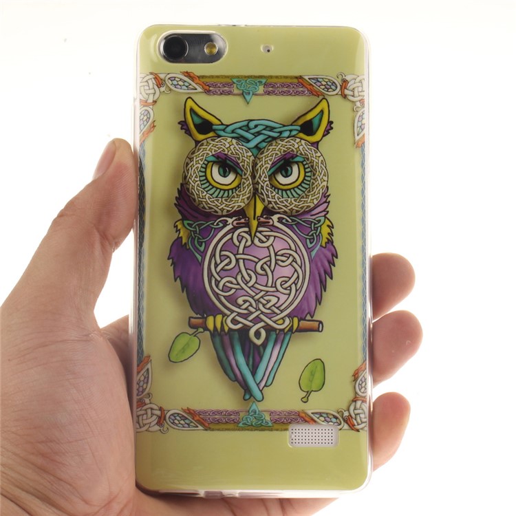 IMD Soft TPU Gel Phone Shell Cover for Huawei Honor 4C - Adorable Owl-5