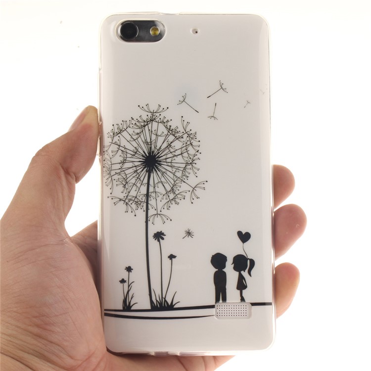 IMD Soft TPU Gel Phone Back Cover for Huawei Honor 4C - Lover and Dandelion-5