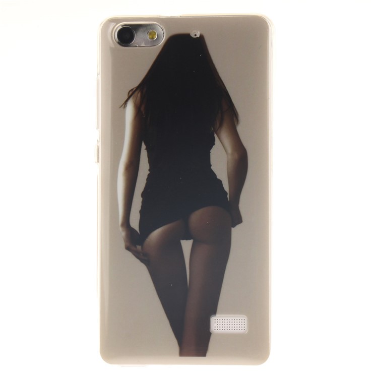 IMD Soft TPU Gel Phone Back Shell for Huawei Honor 4C - Hot Girl-1