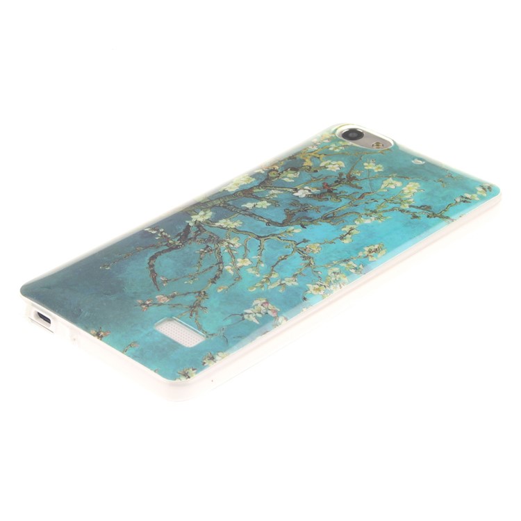 IMD Soft TPU Gel Phone Case Cover for Huawei Honor 4C - Tree with Flowers-3