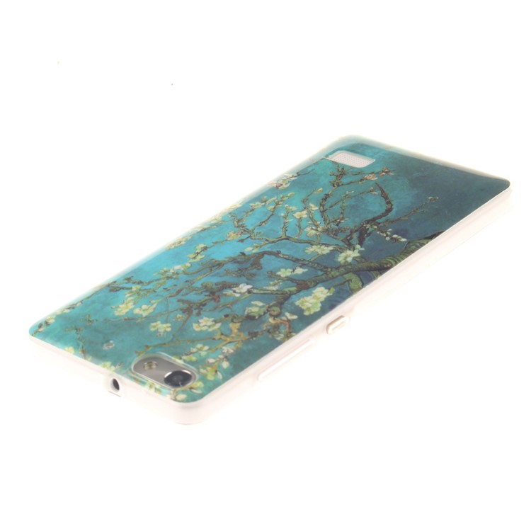 IMD Soft TPU Gel Phone Case Cover for Huawei Honor 4C - Tree with Flowers-4