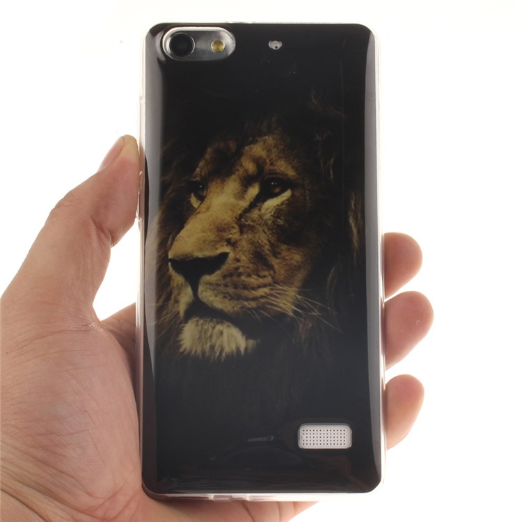IMD Soft TPU Gel Phone Shell Cover for Huawei Honor 4C - Lonely Lion-5