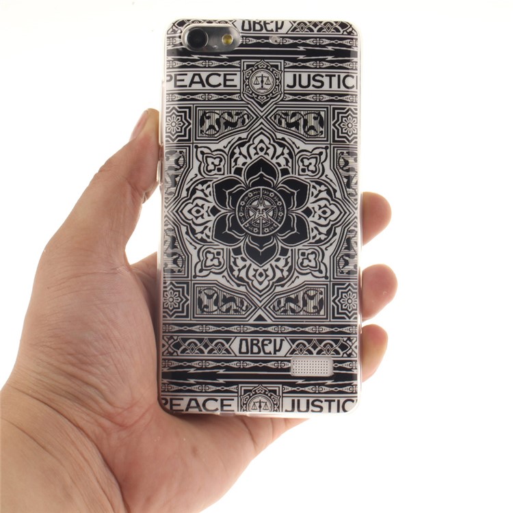IMD Soft TPU Gel Protective Case for Huawei Honor 4C - Retro Floral Pattern-5