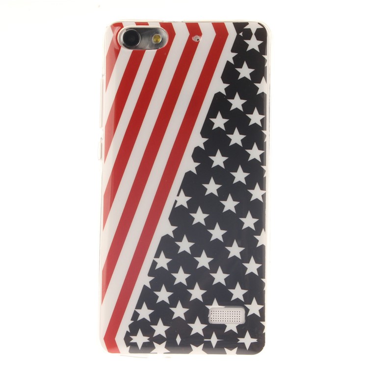 IMD Soft TPU Gel Protective Cover for Huawei Honor 4C - American Flag-1