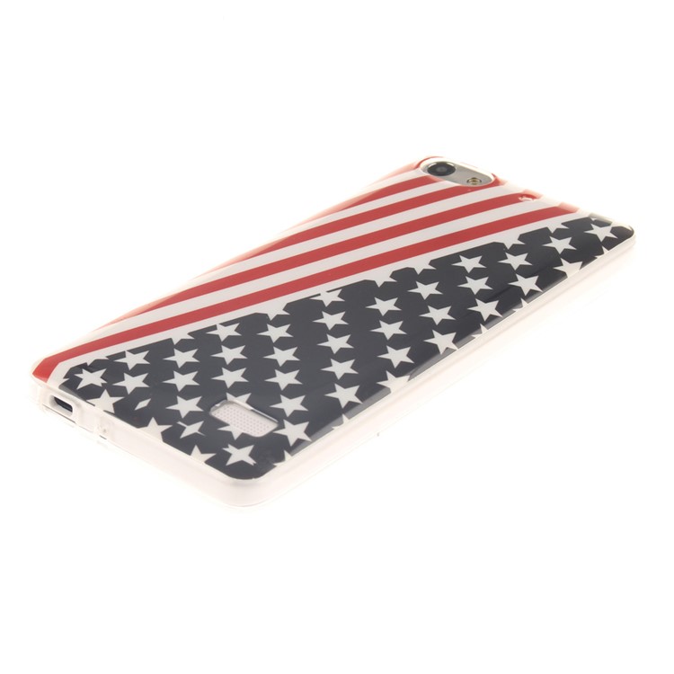 IMD Soft TPU Gel Protective Cover for Huawei Honor 4C - American Flag-3