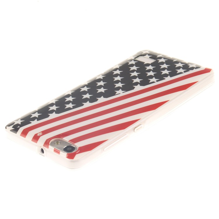 IMD Soft TPU Gel Protective Cover for Huawei Honor 4C - American Flag-4