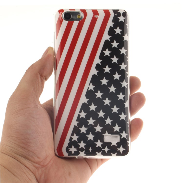IMD Soft TPU Gel Protective Cover for Huawei Honor 4C - American Flag-5