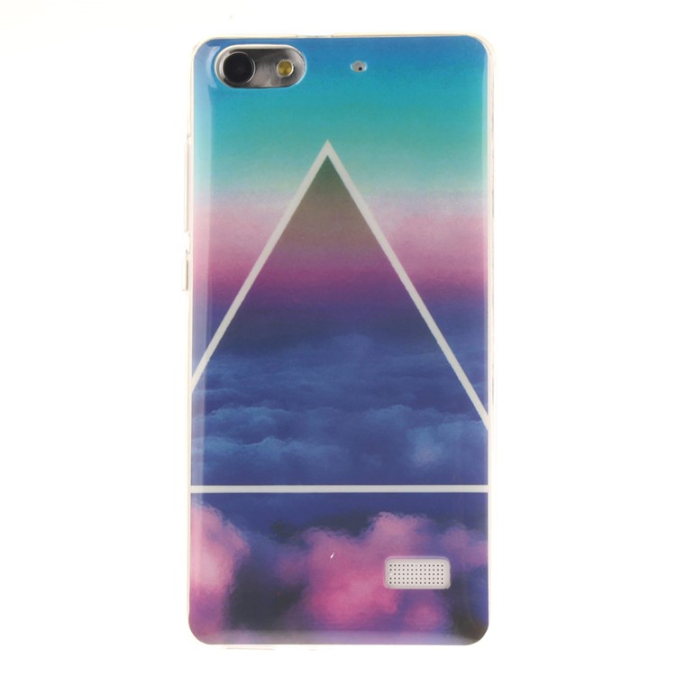 IMD Soft TPU Gel Protective Shell for Huawei Honor 4C - Colorful Cloud and Triangle-1