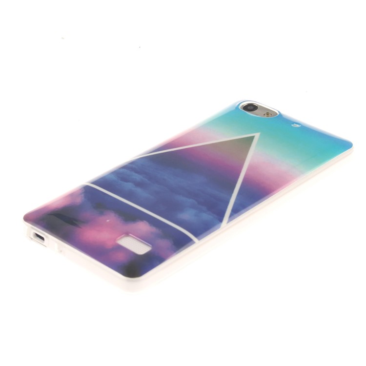 IMD Soft TPU Gel Protective Shell for Huawei Honor 4C - Colorful Cloud and Triangle-3