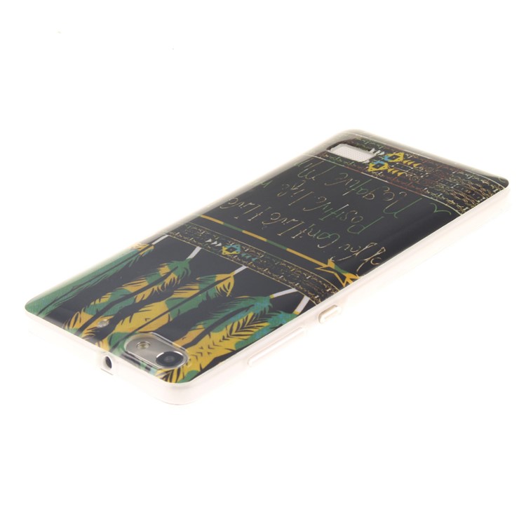 IMD Soft TPU Gel Back Protective Case for Huawei Honor 4C - Feathers-4