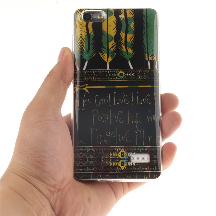 IMD Soft TPU Gel Back Protective Case for Huawei Honor 4C - Feathers-5