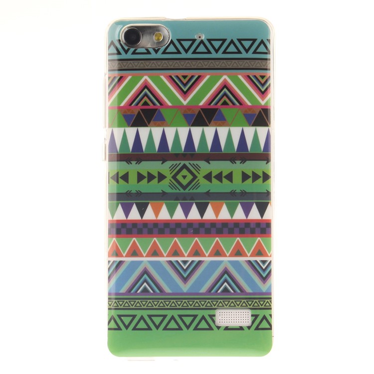 IMD Soft TPU Gel Back Phone Cover for Huawei Honor 4C - Colorful Triangles-1