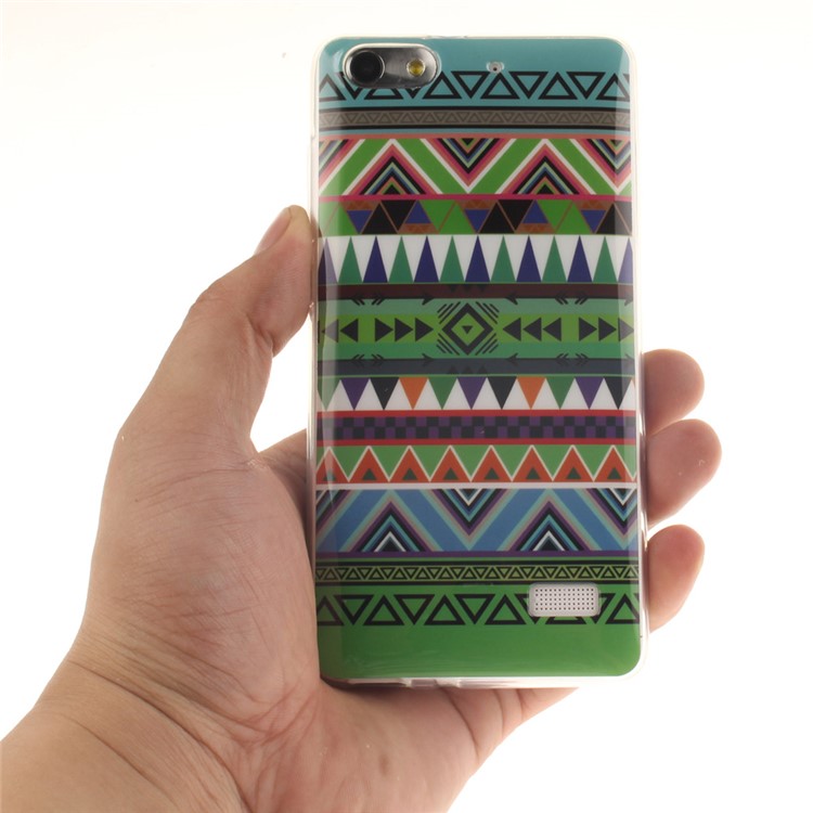 IMD Soft TPU Gel Back Phone Cover for Huawei Honor 4C - Colorful Triangles-5