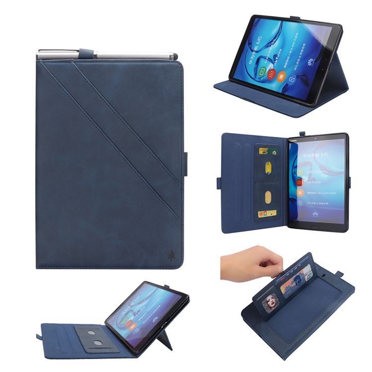 Flip Card Steckplätze Stehen Ledertasche Für Huawei Mediapad M5 8 (8,4-Zoll) - Blau-1