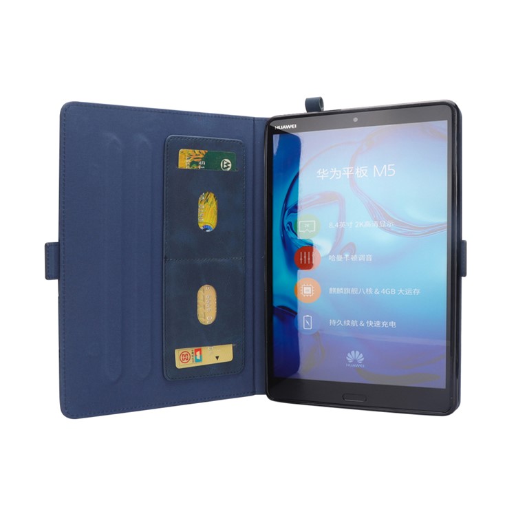 Flip Card Steckplätze Stehen Ledertasche Für Huawei Mediapad M5 8 (8,4-Zoll) - Blau-5