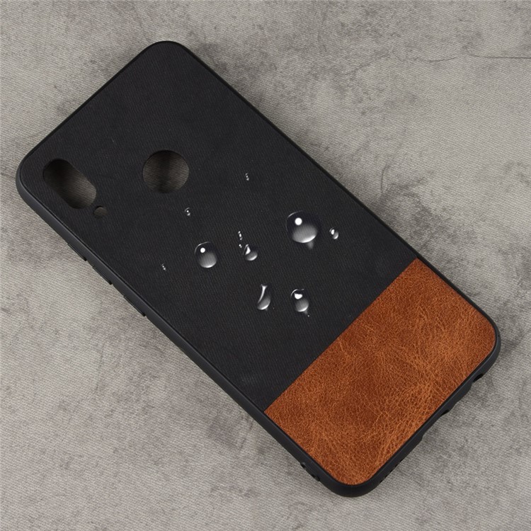 Bi-color Splicing Leather Coated PC + TPU Hybrid Case for Huawei P Smart (2019)/ Honor 10 Lite - Black-3