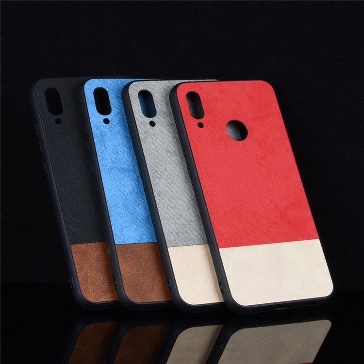 Bi-color Splicing Leather Coated PC + TPU Hybrid Case for Huawei P Smart (2019)/ Honor 10 Lite - Black-6
