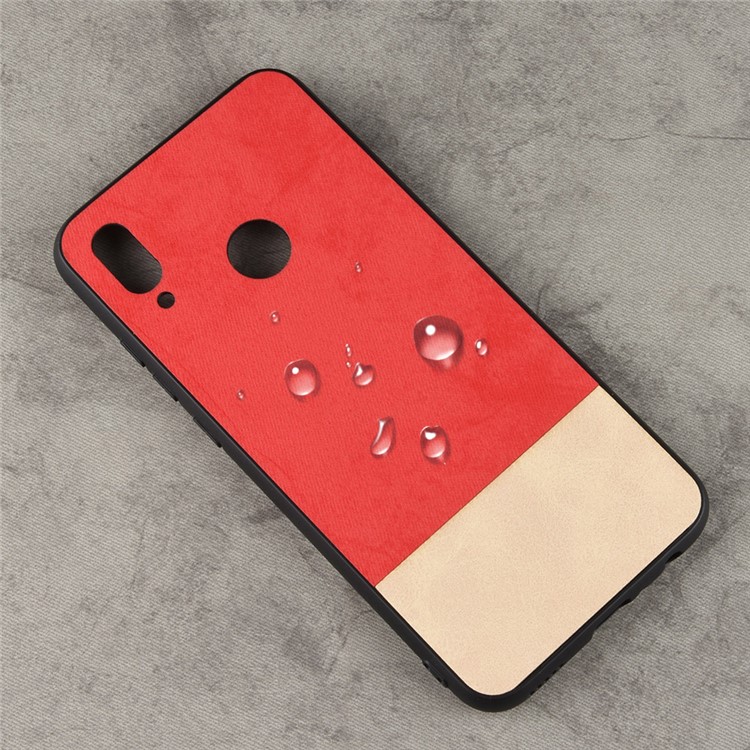Bi-color Splicing Leather Coated PC + TPU Hybrid Cover for Huawei P Smart (2019)/ Honor 10 Lite - Red-3