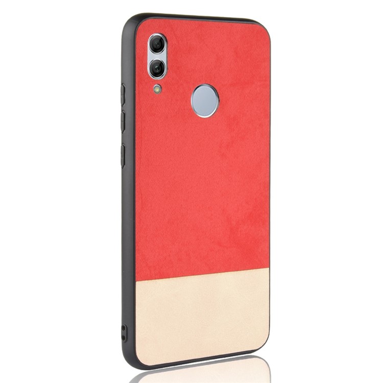 Bi-color Splicing Leather Coated PC + TPU Hybrid Cover for Huawei P Smart (2019)/ Honor 10 Lite - Red-5