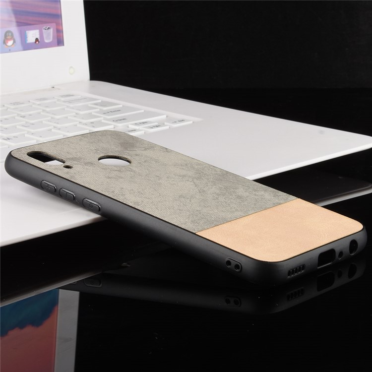 Bi-color Splicing Leather Coated PC + TPU Protection Case for Huawei P Smart (2019)/ Honor 10 Lite - Grey-3