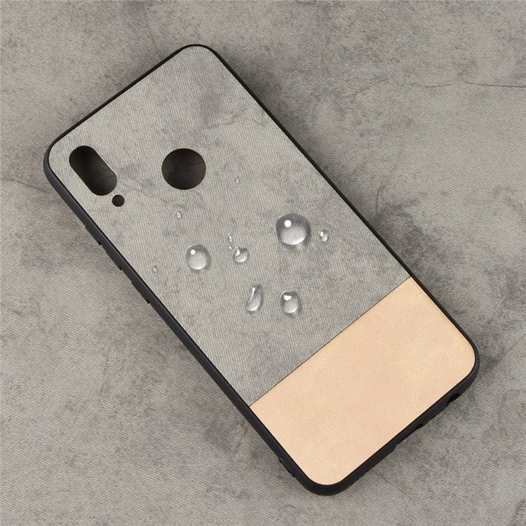 Bi-color Splicing Leather Coated PC + TPU Protection Case for Huawei P Smart (2019)/ Honor 10 Lite - Grey-4