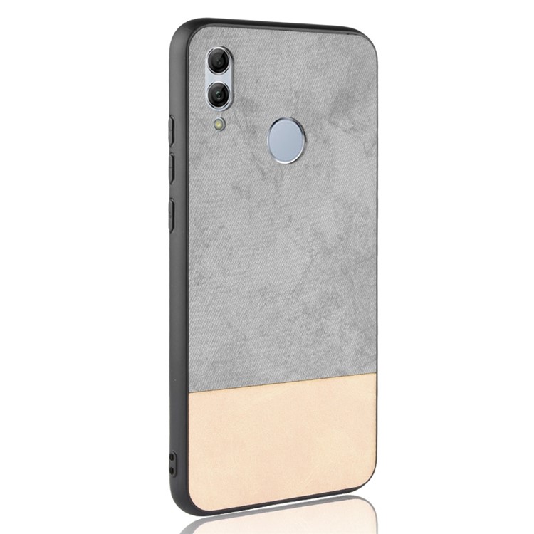 Bi-color Splicing Leather Coated PC + TPU Protection Case for Huawei P Smart (2019)/ Honor 10 Lite - Grey-6