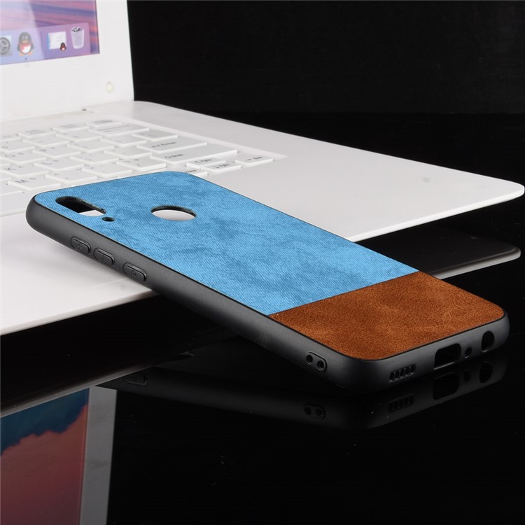 Bi-color Splicing Leather Coated PC + TPU Mobile Shell for Huawei P Smart (2019)/ Honor 10 Lite - Blue-2