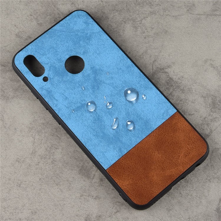 Bi-color Splicing Leather Coated PC + TPU Mobile Shell for Huawei P Smart (2019)/ Honor 10 Lite - Blue-3