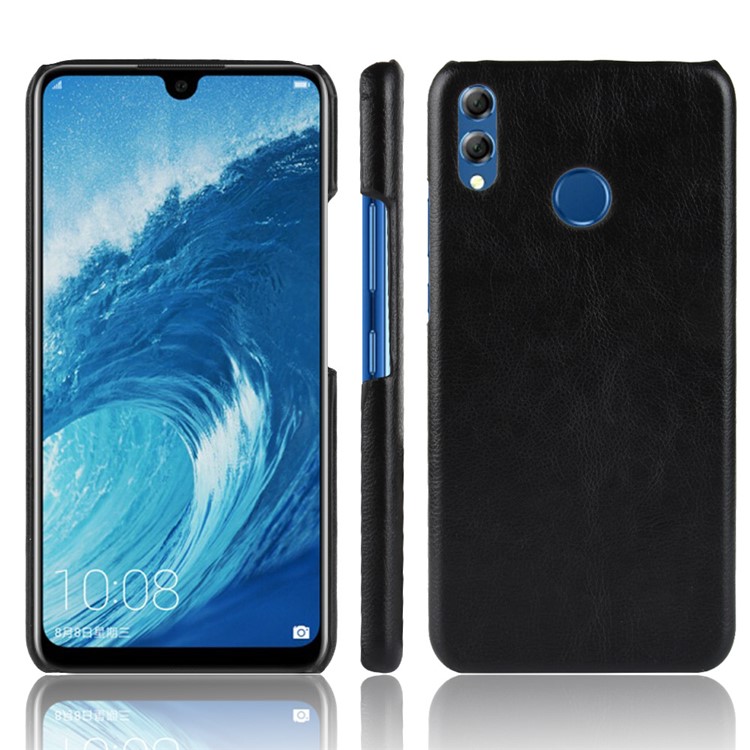 Litchi Texture PU Leather Coated Hard PC Cell Phone Shell for Huawei Honor 8X / Honor View 10 Lite - Black-1