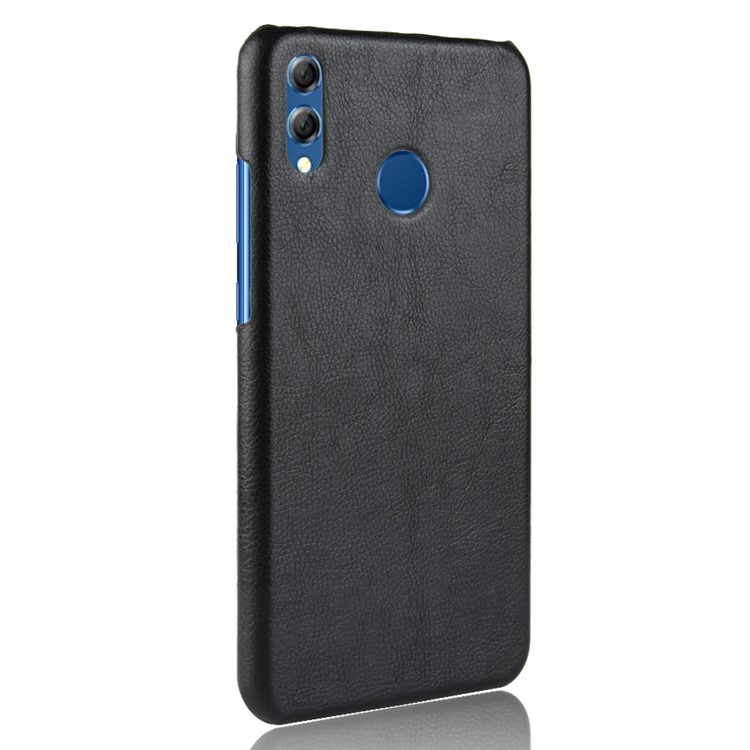Litchi Texture PU Leather Coated Hard PC Cell Phone Shell for Huawei Honor 8X / Honor View 10 Lite - Black-4