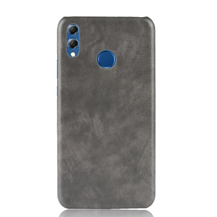 Litchi Texture PU Leather Coated Hard PC Cell Phone Case for Huawei Honor 8X / Honor View 10 Lite - Grey-3