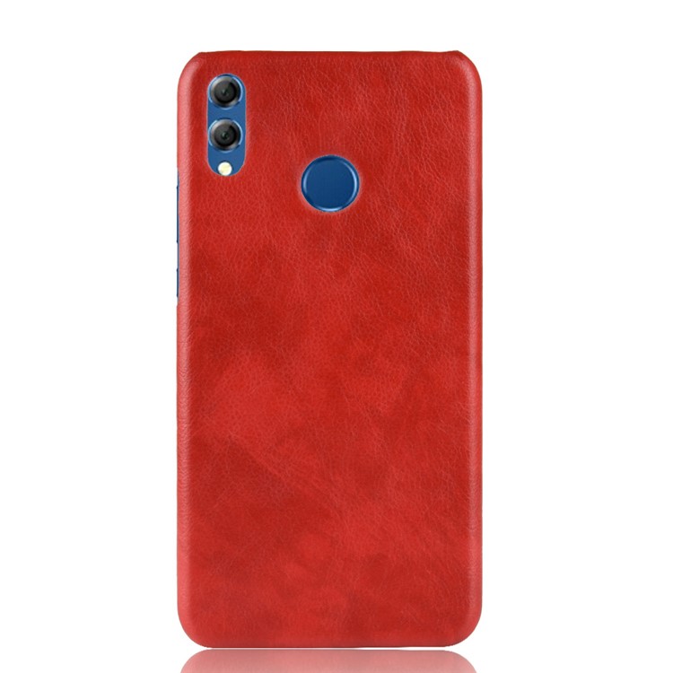 Litchi Texture PU Leather Coated Hard PC Cell Phone Cover for Huawei Honor 8X / Honor View 10 Lite - Red-3