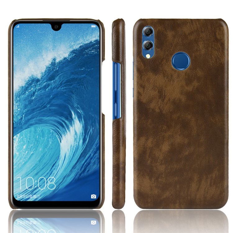 Litchi Texture PU Leather Coated Hard PC Case for Huawei Honor 8X / Honor View 10 Lite - Brown-1