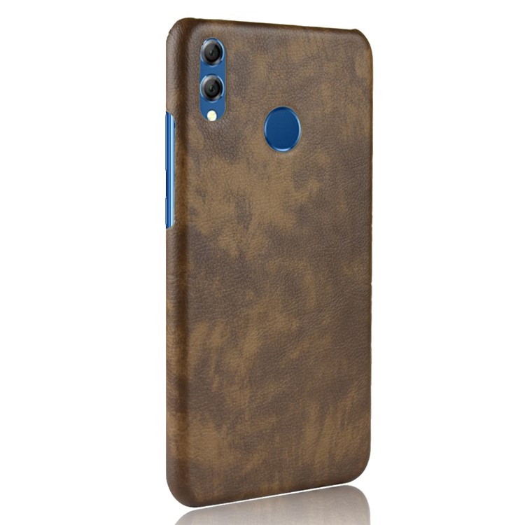 Litchi Texture PU Leather Coated Hard PC Case for Huawei Honor 8X / Honor View 10 Lite - Brown-3