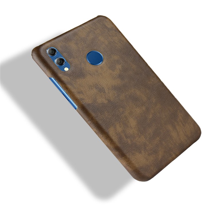 Litchi Texture PU Leather Coated Hard PC Case for Huawei Honor 8X / Honor View 10 Lite - Brown-4