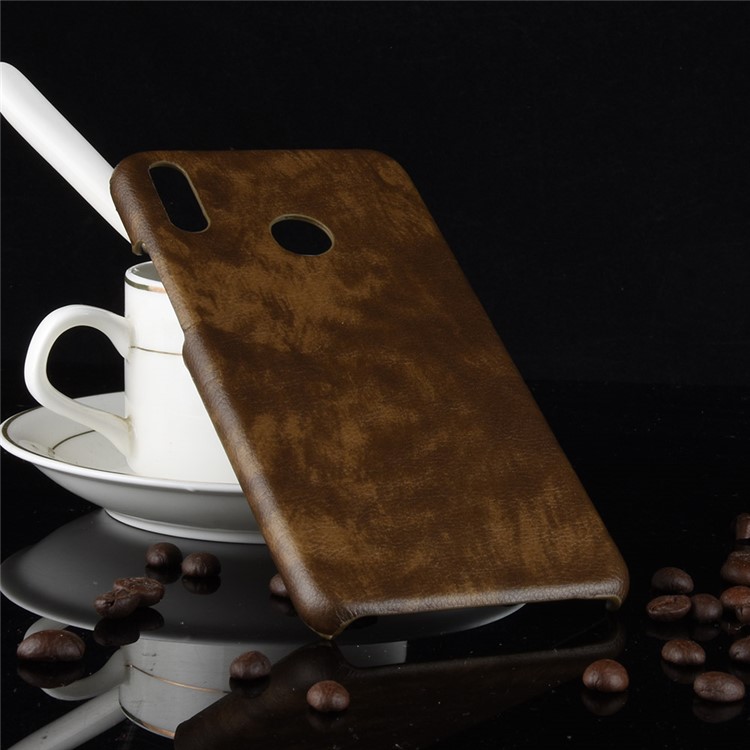 Litchi Texture PU Leather Coated Hard PC Case for Huawei Honor 8X / Honor View 10 Lite - Brown-5