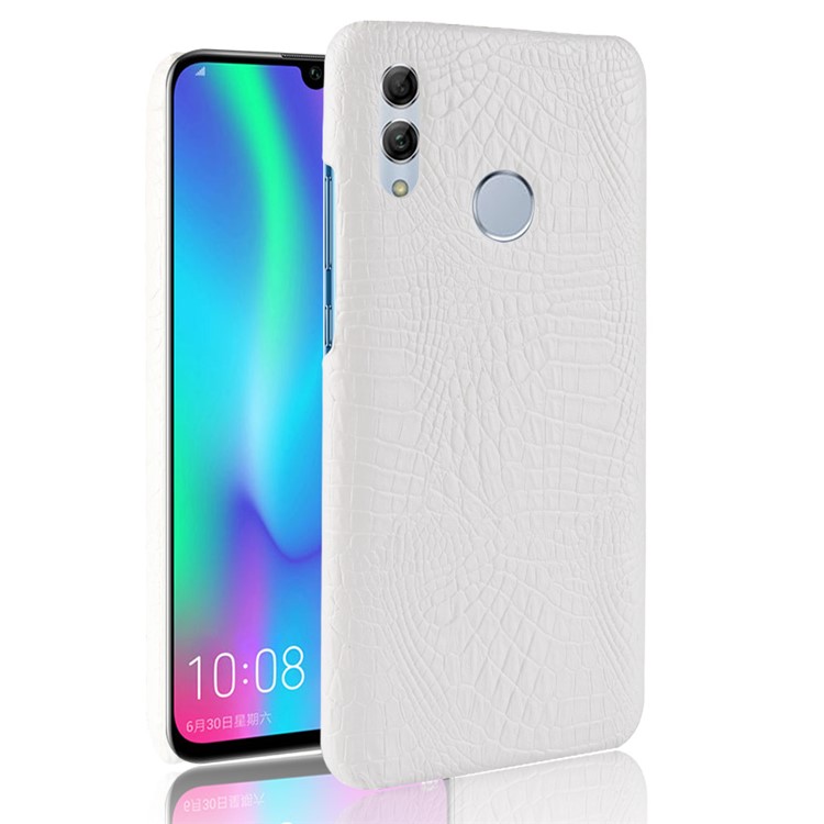 Crocodile Texture PU Leather Coated PC Protection Cover for Honor 10 Lite - White-4