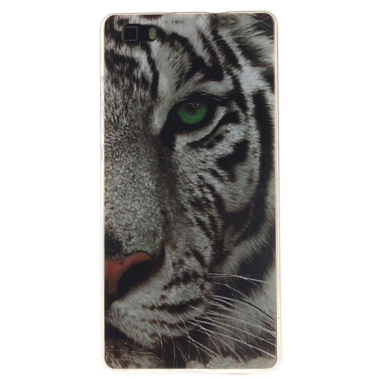 Soft IMD TPU Cover for Huawei Ascend P8 Lite - Tiger Head-1