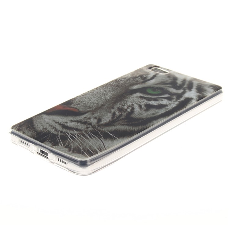 Soft IMD TPU Cover for Huawei Ascend P8 Lite - Tiger Head-2