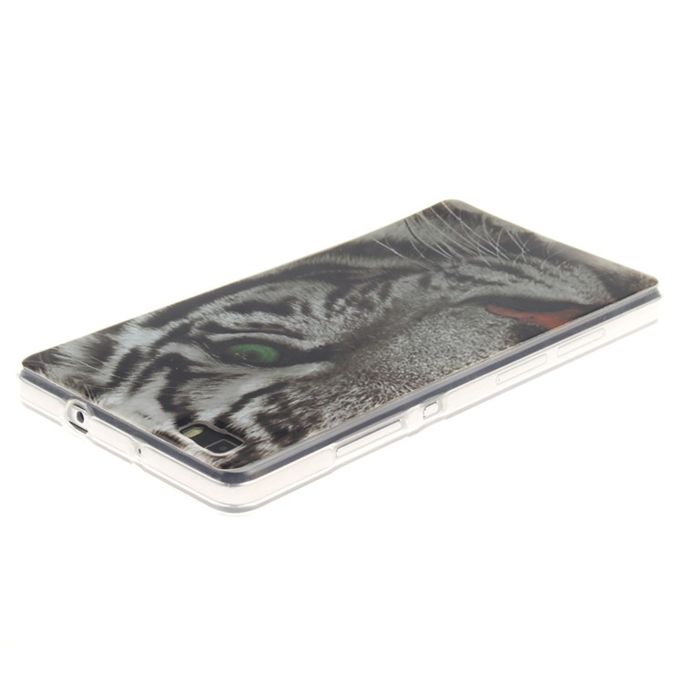 Soft IMD TPU Cover for Huawei Ascend P8 Lite - Tiger Head-3