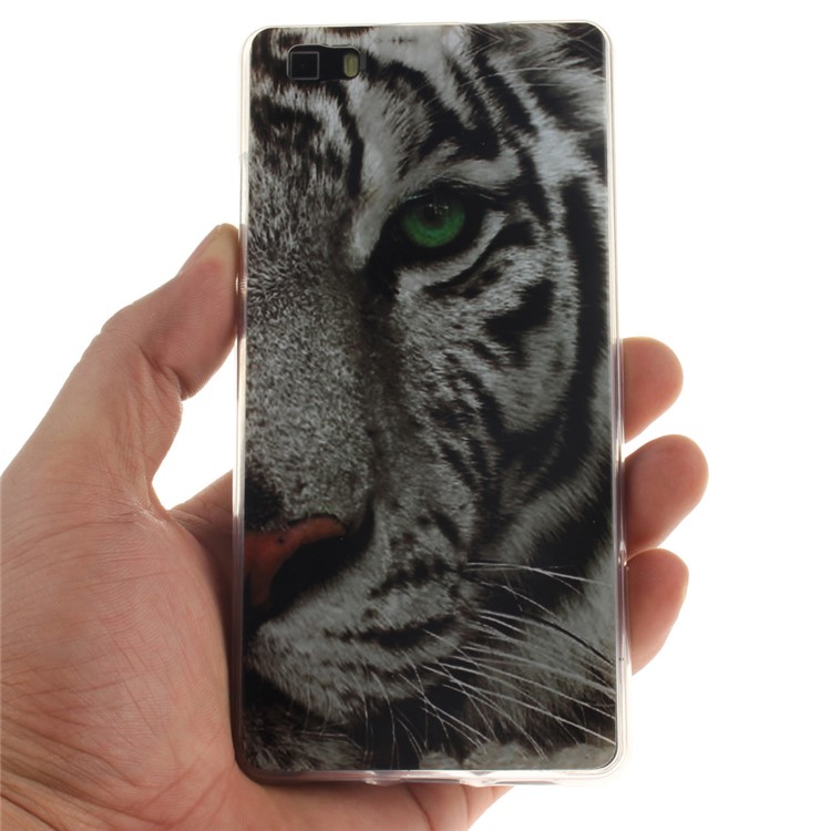 Soft IMD TPU Cover for Huawei Ascend P8 Lite - Tiger Head-4