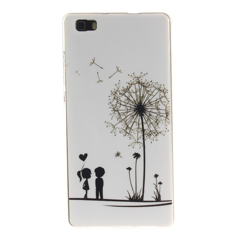 Soft IMD TPU Phone Case for Huawei Ascend P8 Lite - Dandelion and Lover-1