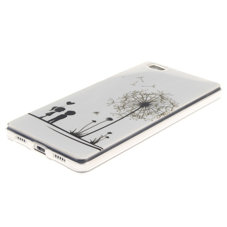 Soft IMD TPU Phone Case for Huawei Ascend P8 Lite - Dandelion and Lover-2