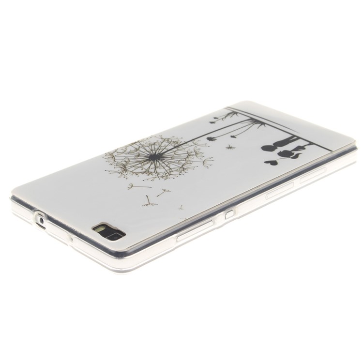 Soft IMD TPU Phone Case for Huawei Ascend P8 Lite - Dandelion and Lover-3