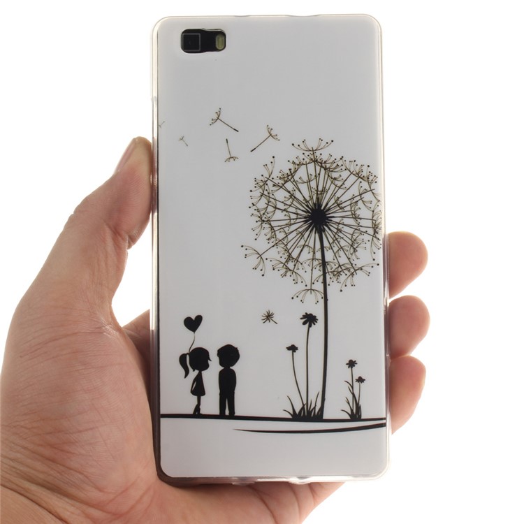Soft IMD TPU Phone Case for Huawei Ascend P8 Lite - Dandelion and Lover-4